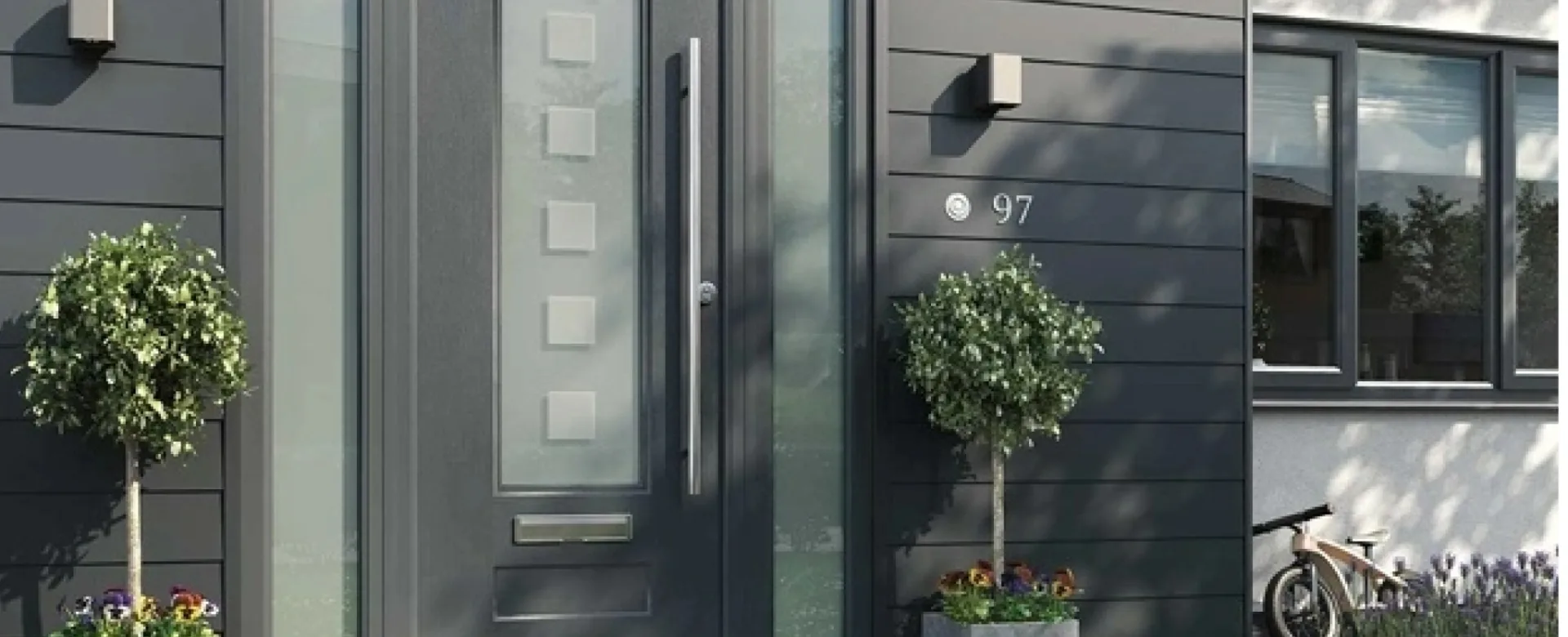 Grey Rock Door composite front door on a stone cottage