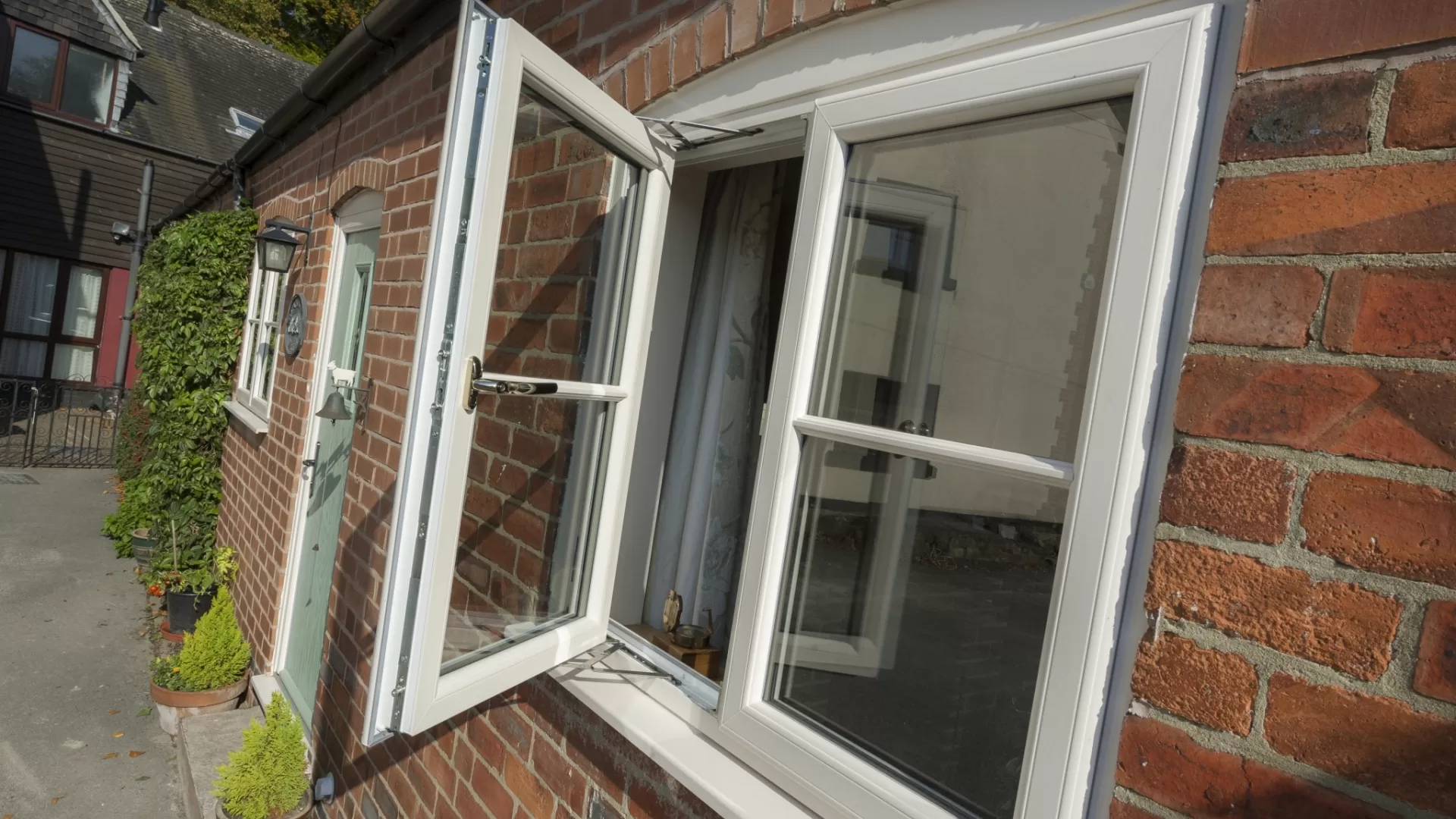 White uPVC casement windows